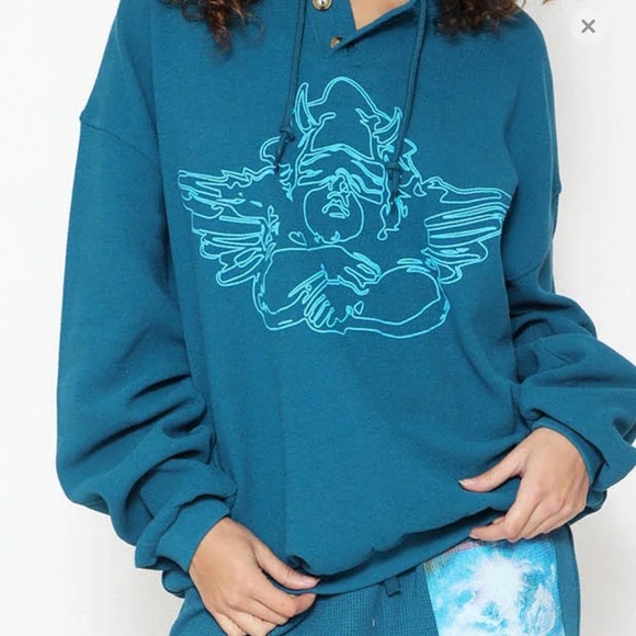 Teal Boys Lie Set NWT in packaging crewneck and shorts set. - Picture 7 of 9